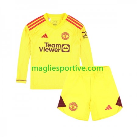 Completo Calcio Manchester United Portiere Bambino Divisa Prima 2023-2024 ML